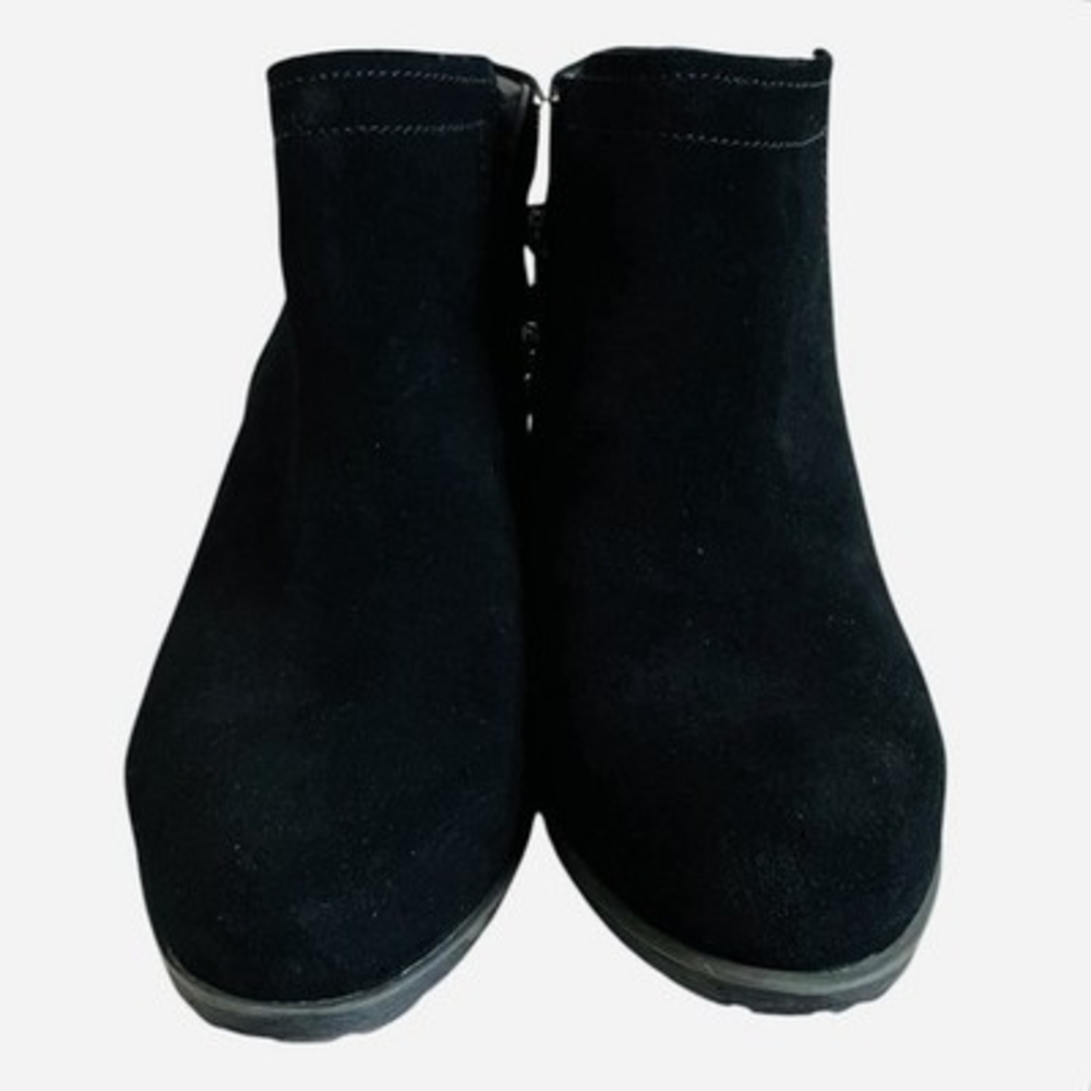 Blondo Women's Black Suede Waterproof Ankle Boots Size 8W Side Zip Booties EXC - Picture 5 of 8